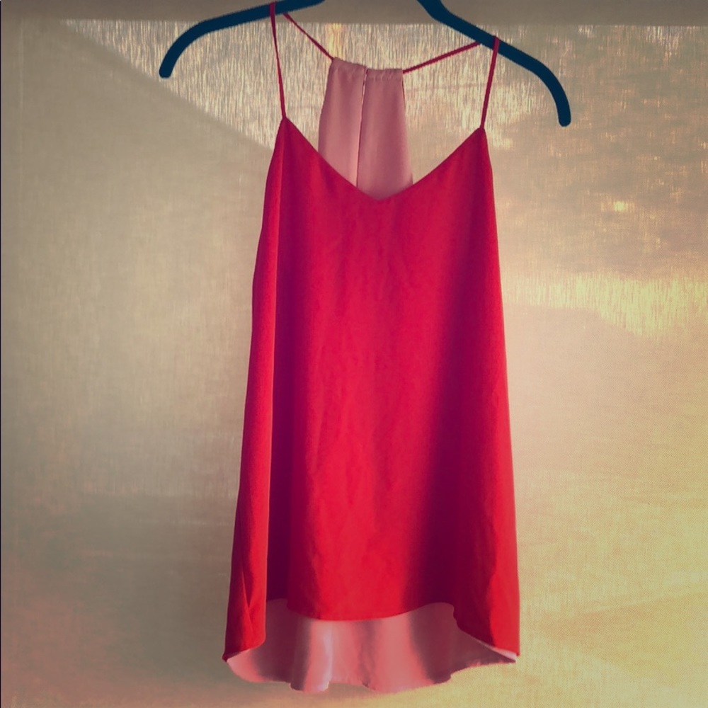 Reversible red and pink top. From express.